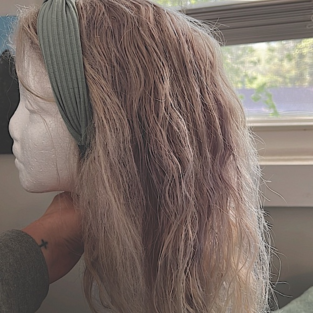 100% real human hair blonde lace front wig.